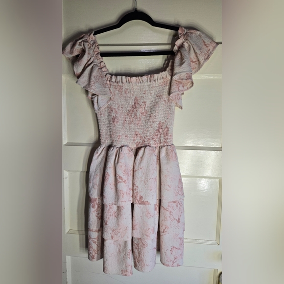 Express Pink Ruffle Detail Top - Picture 2 of 3